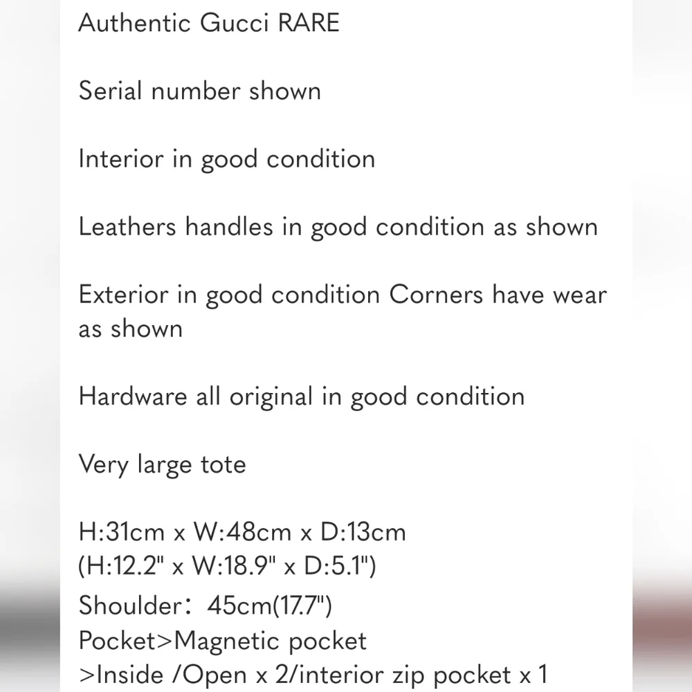 Gucci RARE Denim Abbey Blue and Brown Tote Bag - Picture 17 of 17